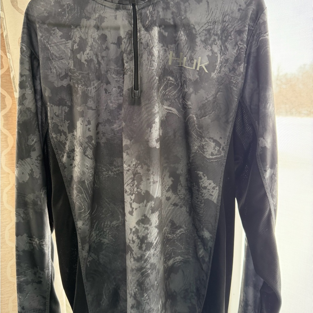 Huk Black and Gray Performance Shirt
